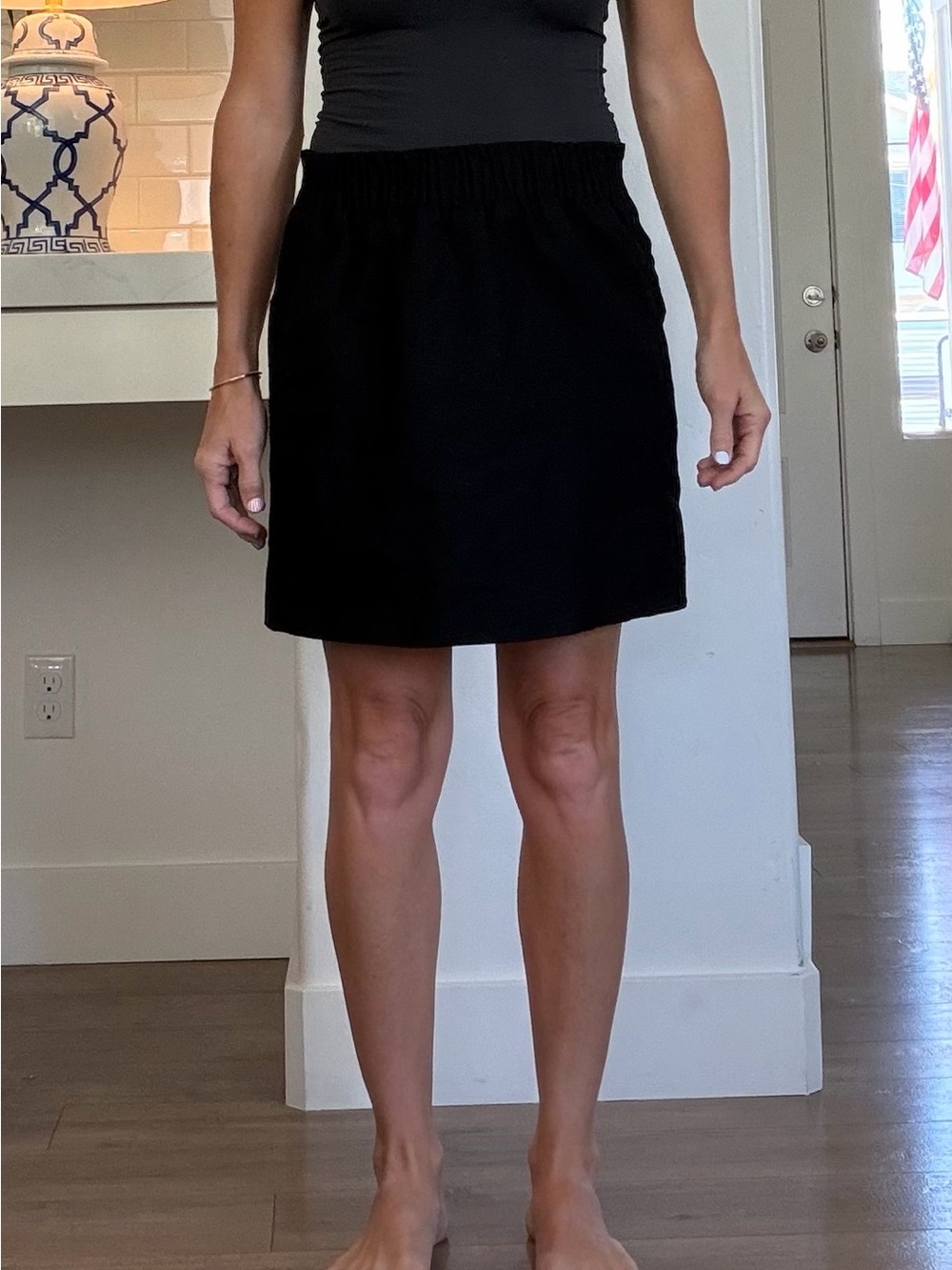 J. Crew Black Elastic-Waist Mini Skirt